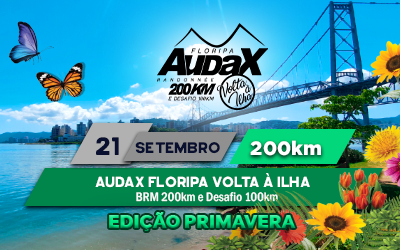 Audax Floripa Volta à Ilha – BRM 200km e Desafio 100km | Edição Primavera 2025